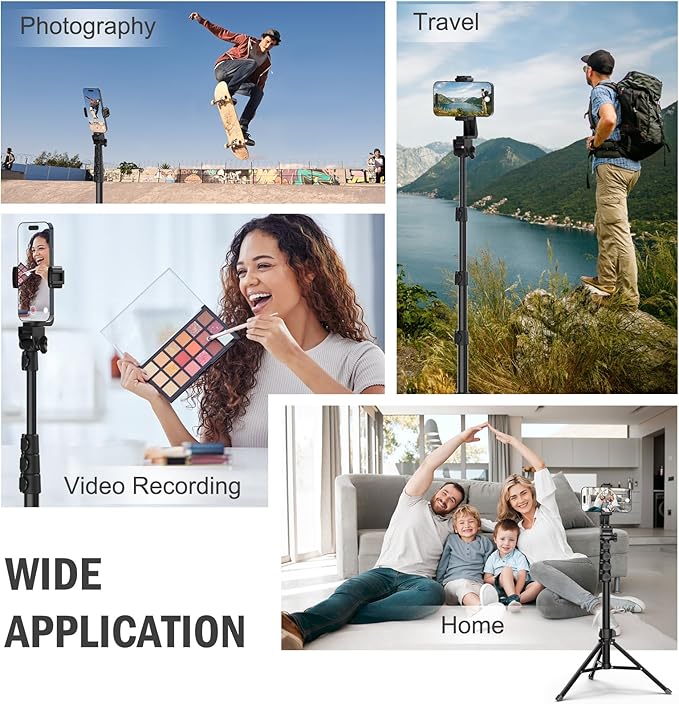 Liphisy 64” Tripod for Cell Phone & Camera, Phone Tripod - Image 6
