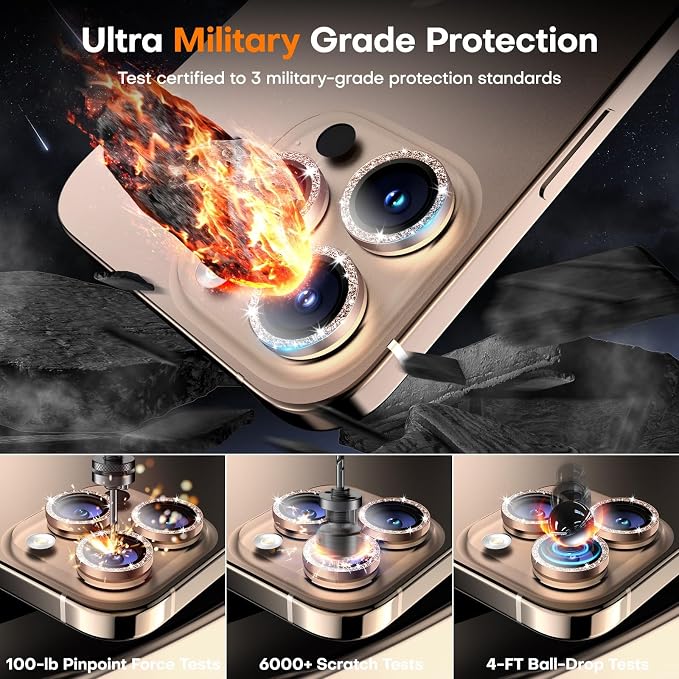 for iPhone 16 Pro/iPhone 16 Pro Max Camera Lens Protector, Tempered Glass - Image 5