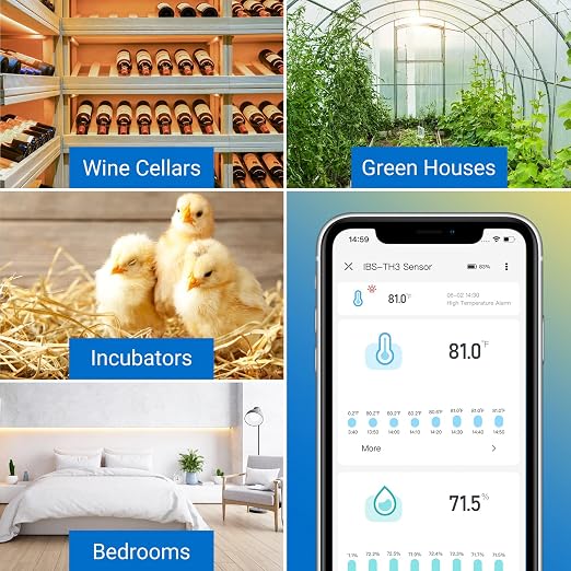 INKBIRD WiFi Thermometer Hygrometer Monitor, Smart Temperature Humidity Sensor - Image 9