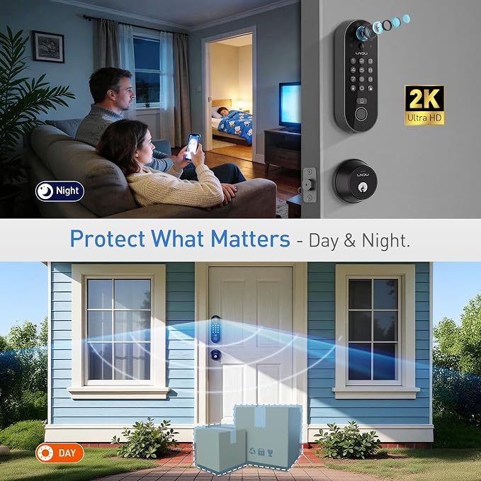 Smart Video Door Lock with 2K Doorbell Camera, Fingerprint & Keypad Keyless - Image 9