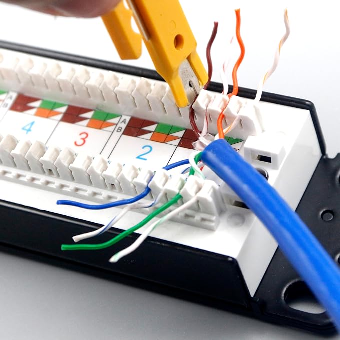 Jadaol 24 Port Cat6 Patch Panel, 1U 19 Inch Rackmount Punch Down Network Panel - Image 9