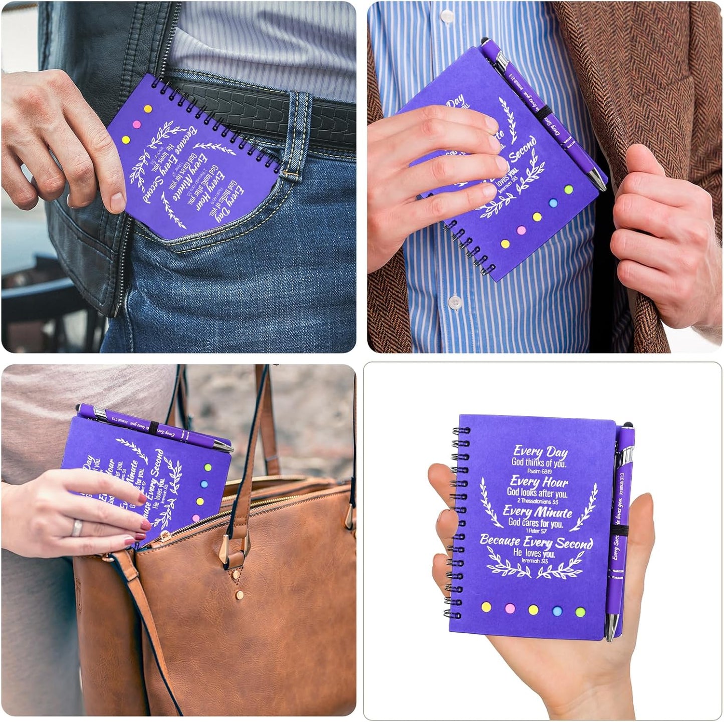 400 Pcs Bulk Fathers Day Christian Gifts Prayer Journal for Woman - 200 Set Religious Notepad with Christian Pen - Bible Notebook - Church Gifts for Inspirational, Bible Study, Devotions ( Elegant )