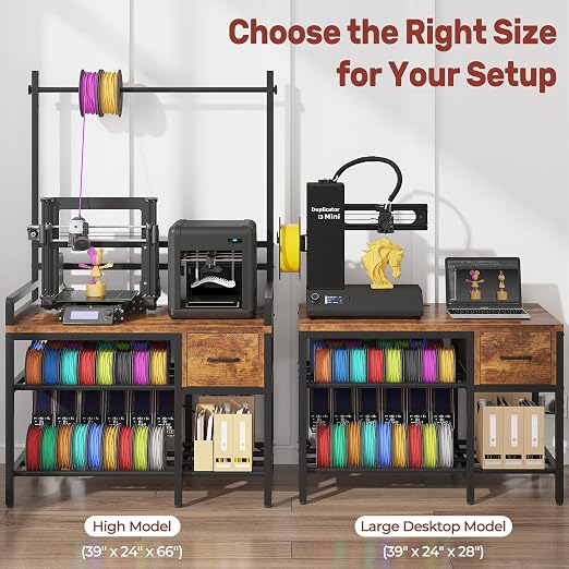 3D Printer Stand with Filament Storage – Tall 66" Heavy Duty Metal 3D Printer - Image 8
