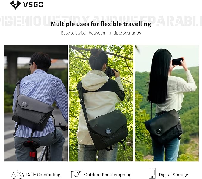 VSGO 6L Waterproof Camera Sling Bag, Single-Shoulder Messenger Bag - Image 8