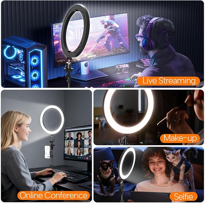 EMART 10" Ring Light with 55" Extendable Tripod Stands and Phone Holder - Image 9