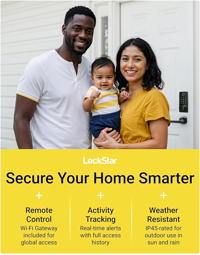 LOCKSTAR® Smart Door Lock • Keyless Entry Deadbolt Door Lock • Multiple Entry - Image 8