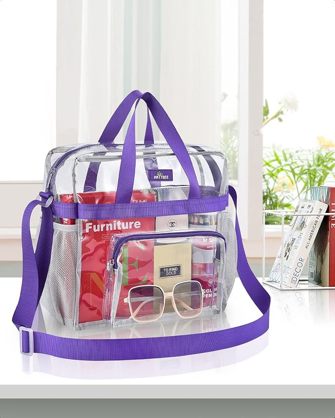 MAY TREE Clear Bag for Stadium Events 12×6×12 Clear Tote Lunch Bag - Image 6