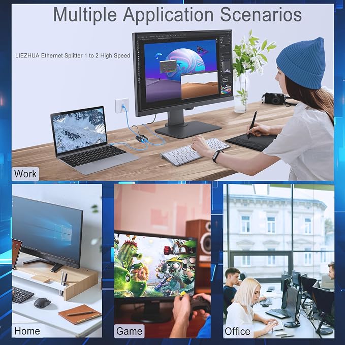 LIEZHUA Upgrade Ethernet Splitter 1 to 3 High Speed 1000Mbps, LAN - Image 9