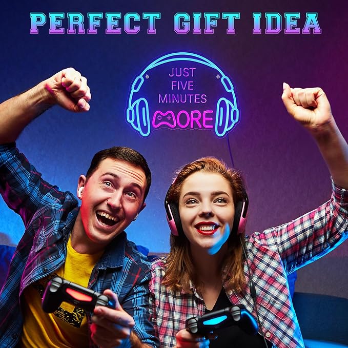 Gaming Neon Sign, Large Bright and Dimmable Colored LED Headset Gamer Neon - Image 7