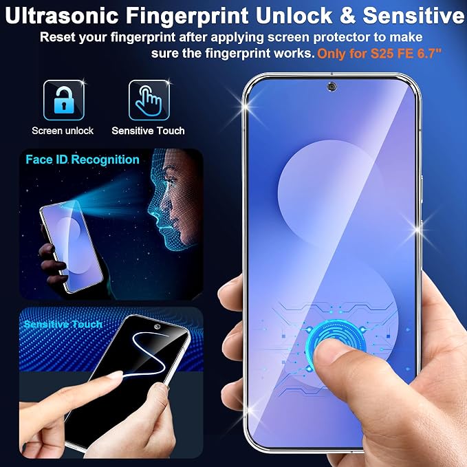 firtstnow 3 Pack for Samsung Galaxy S25 FE Screen Protector Tempered Glass + 3 - Image 7
