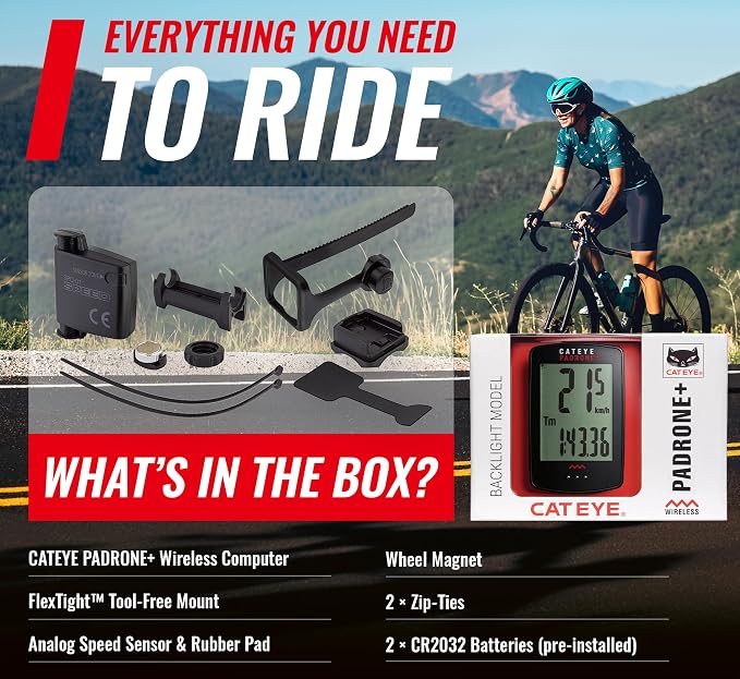 CATEYE Padrone Plus Bike Computer – Oversized Display Cyclocomputer, Wireless - Image 8