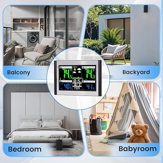 Weather Stations Wireless Indoor Outdoor Thermometer, Color Display Digital - Image 9