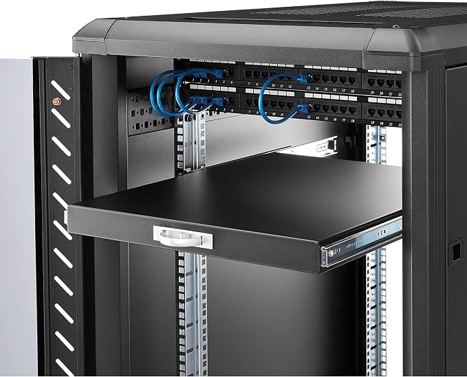 StarTech.com 1U Sliding Server Rack Mount Keyboard Shelf Tray, 22in Deep Steel - Image 7