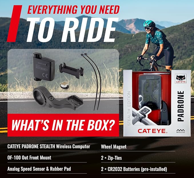 CATEYE Padrone Wireless Bike Computer – Oversized Display Cyclocomputer - Image 9