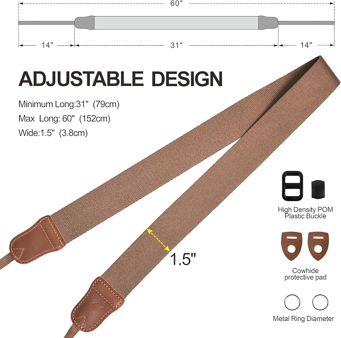 Padwa Lifestyle Brown Camera Strap - Image 7