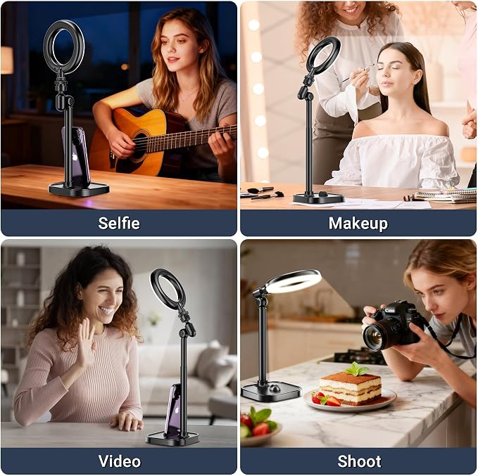 Ring Light for Desk, Portable Streaming Lights for Video Recording, 5’’ Halo - Image 7