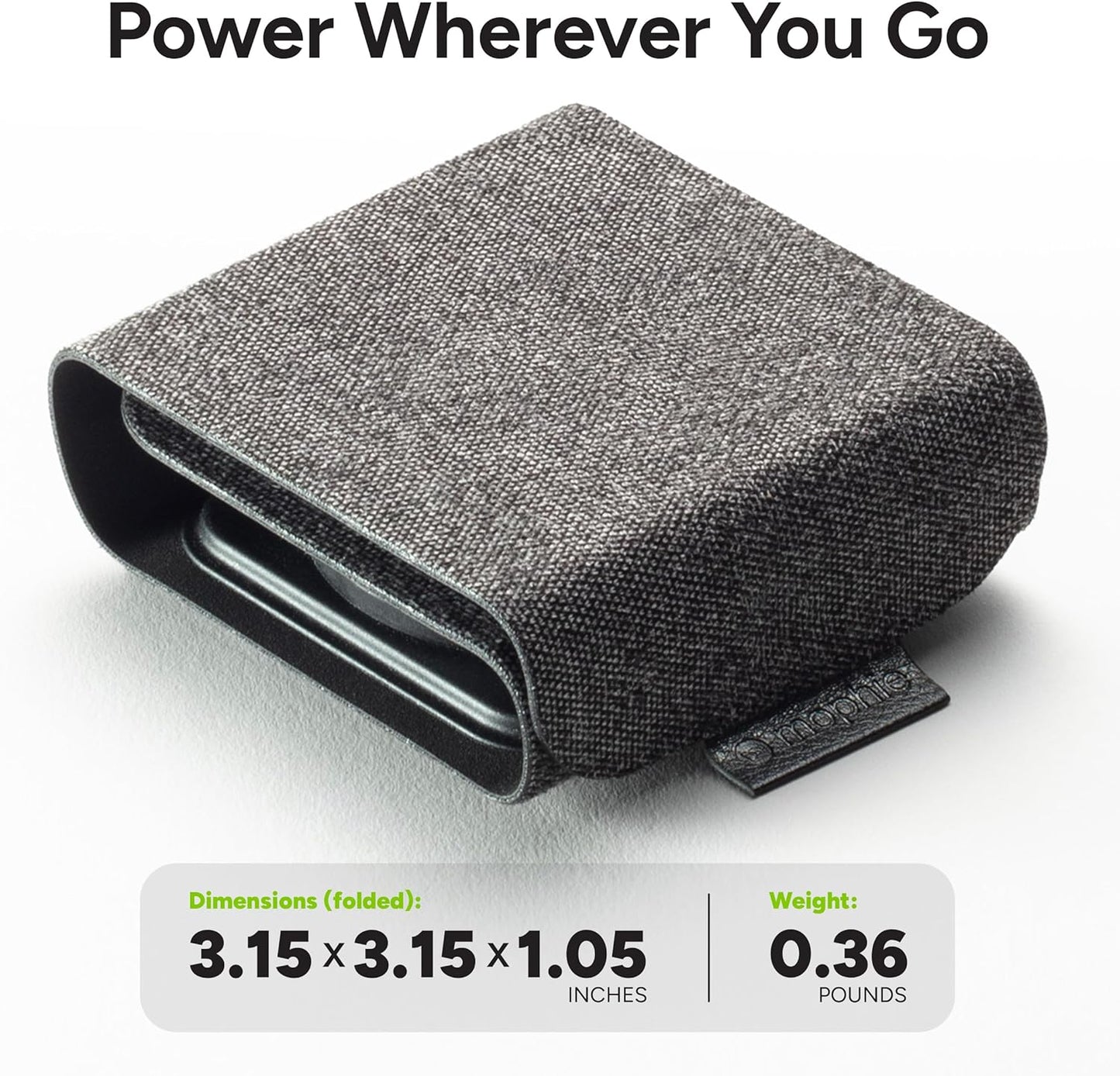 Mophie 3-in-1 Travel Charger with MagSafe - Portable Wireless Charging Hub, Compatible w/Apple Devices, iPhone 17/16/15/14/13/12 Series, Apple Watch Series 11 to 1 & Ultra, AirPods Pro/3rd Gen, Black