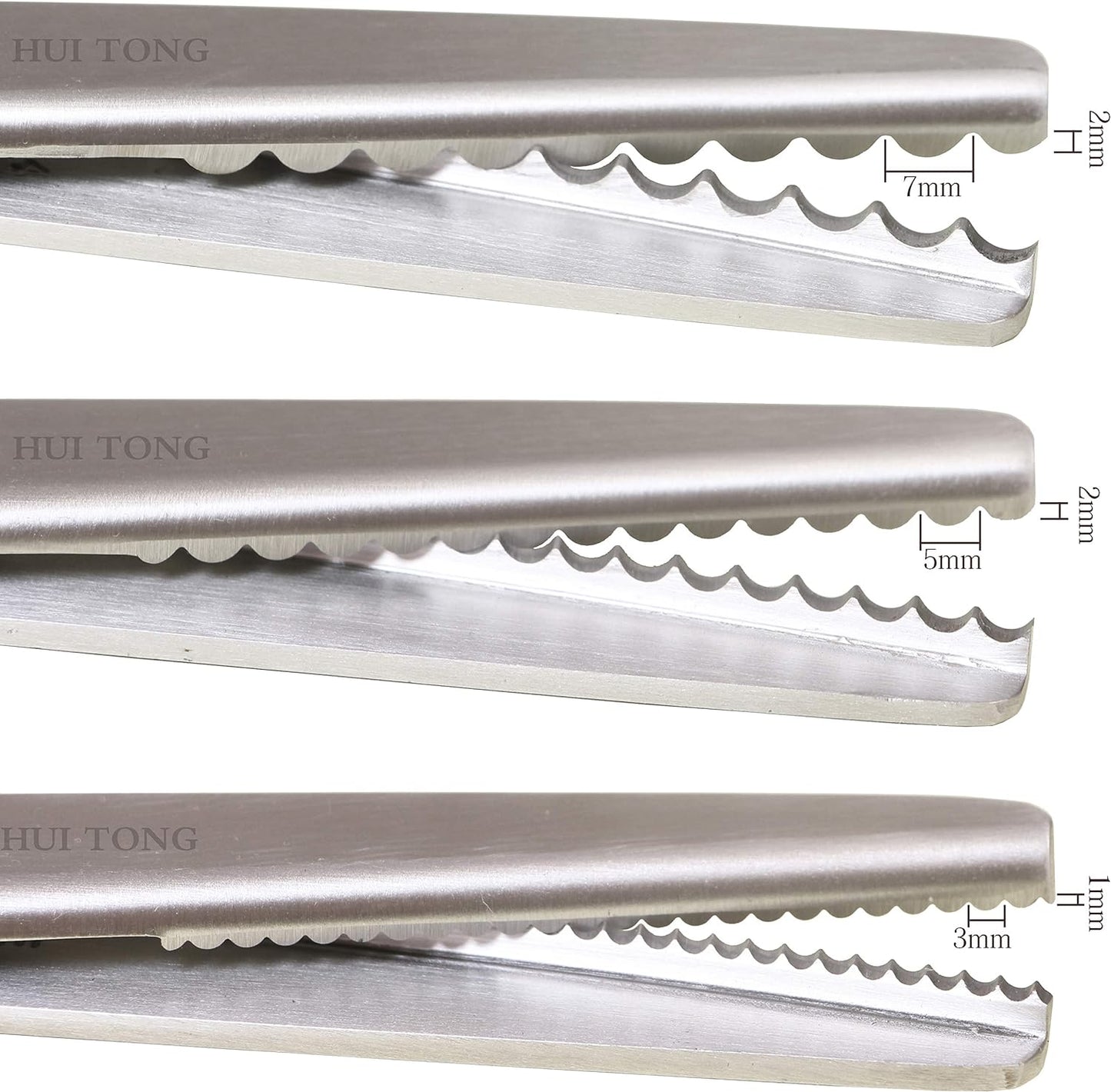 Scalloped Pinking Shears Strong & Sharpe Pinking Shears for Fabric, Serrated and Scalloped Scissors Fabric,3mm,5mm,7mm (Scalloped 3mm)