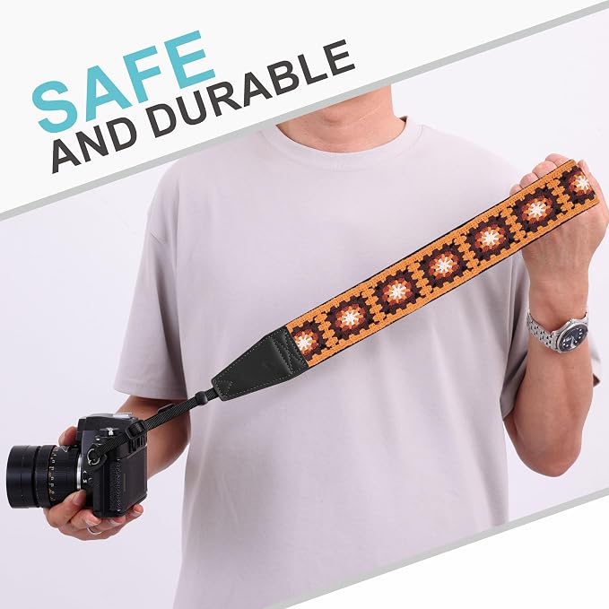Padwa Lifestyle Yellow Crochet Camera Strap - Image 7