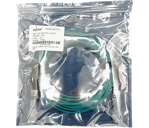 Elfcam® - 8m/26.24ft Fiber Optic Cable OM3 SFP+ to SFP+ AOC 10Gbps, Compatible - Image 9