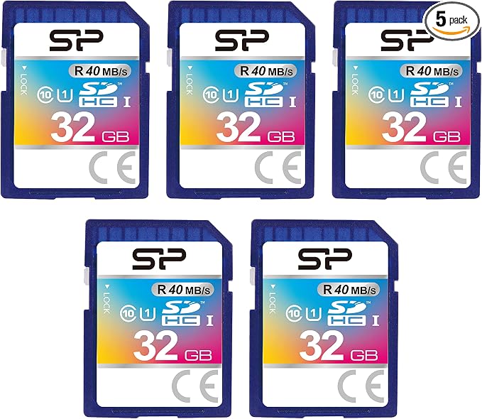 32GB 5-Pack SDHC Class 10 UHS-1 Flash Memory Card by Silicon Power by SPSiliconPower