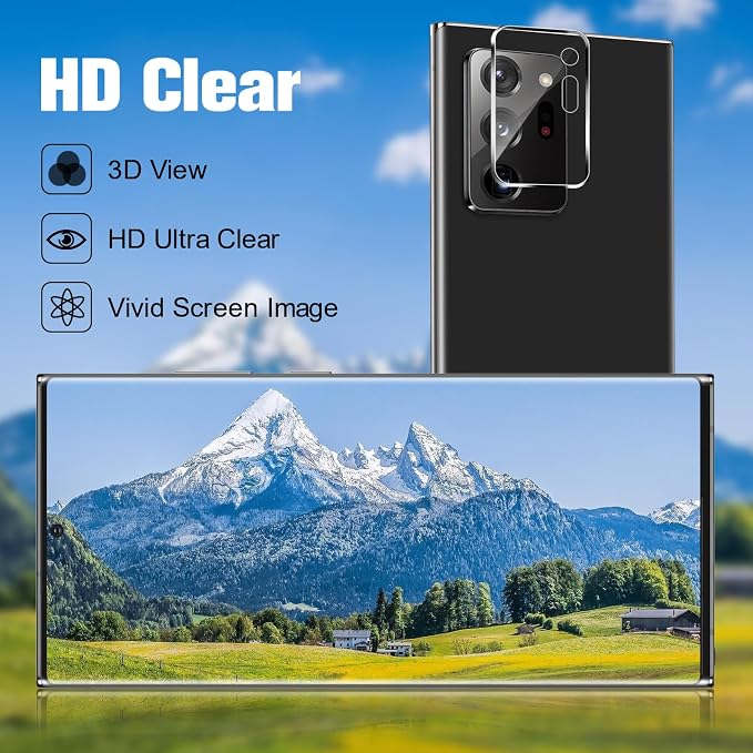 2 Pack Galaxy Note 20 Ultra Screen Protector, HD Clear Tempered Glass, 2 Pack - Image 7