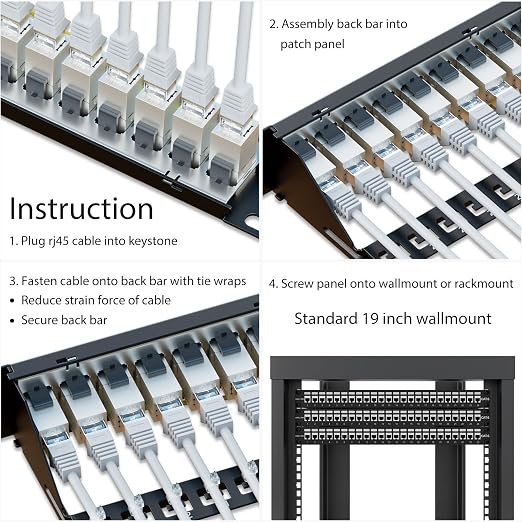 iwillink 10Gbps Patch Panel 24 Port, RJ45 Through Coupler Cat6 Patch Panel - Image 6