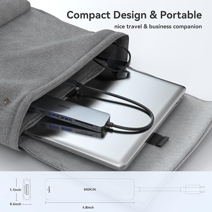 USB C Hub HDMI Adapter for MacBook Pro/Air, MOKiN 7 in 1 USB C Dongle - Image 7