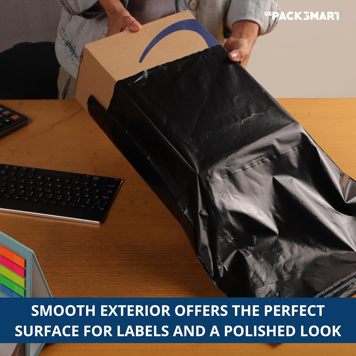 Black Plastic Poly Mailers 10"x13" | Shipping Bags for Clothing, Books & Accessories | Durable Shipping Envelopes | Waterproof and Tear-Proof with Strong Self-sealing Adhesive | 100-Pack