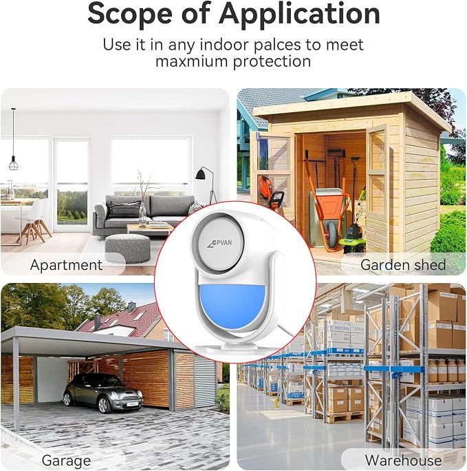 CPVAN WiFi Motion Sensor Alarm System, 125dB Smart PIR Motion Detector - Image 9