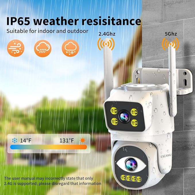 ESCANU Dual Lens Security Camera Outdoor, WiFi Camera - Image 9