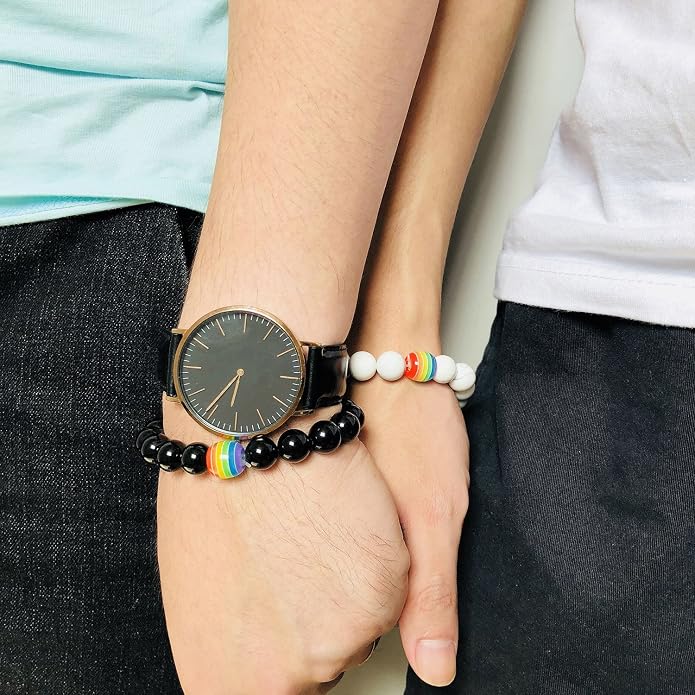 Nanafast Titanium Stainless Steel Rainbow LGBT Pride Bracelet Handmade Braided - Image 7