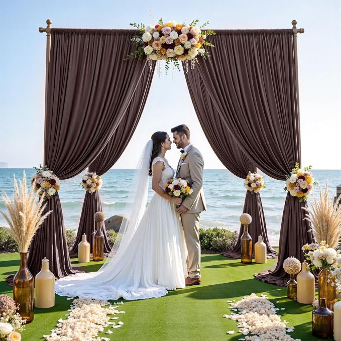 20ft x 12ft Brown Backdrop Curtains - Image 8