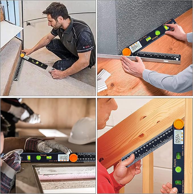 Rainyb Digital Angle Finder Tool 7inch 0-360 degree LED Digital Protractor - Image 7