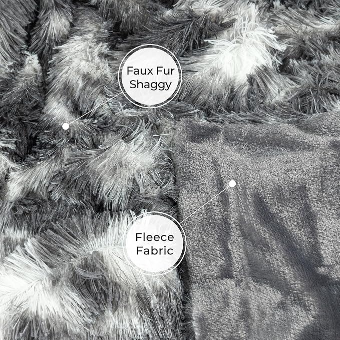 Tuddrom Decorative Extra Soft Fuzzy Faux Fur Throw Blanket 50" x 60", Solid - Image 6