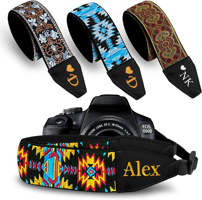 Art Tribute Custom Camera Strap Bohemian Yellow by ArtTribute