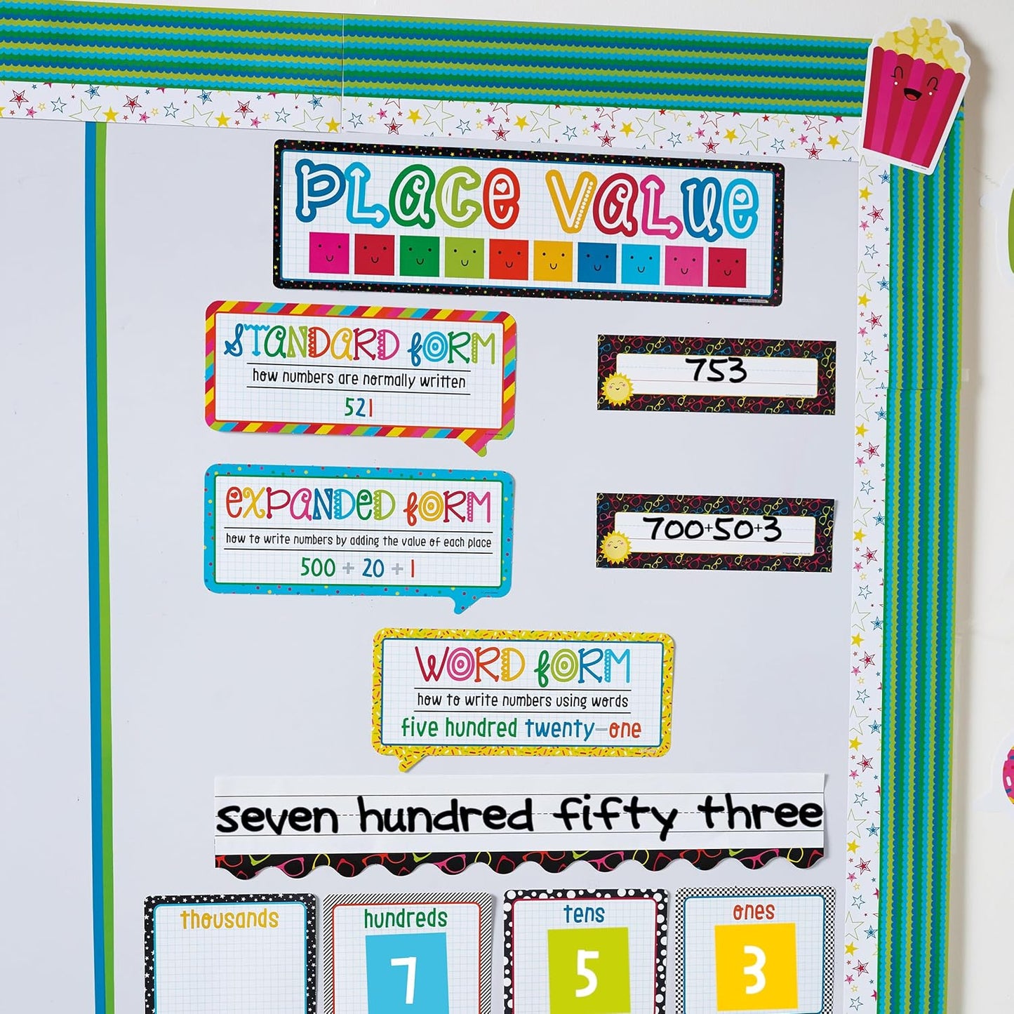 Carson Dellosa School Pop 36PC Name Labels for Kids, Neon Sunglasses Tags for Labeling Classroom, Chalkboard, Desk Organizer and Locker Organization Teacher Decor
