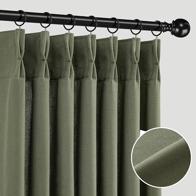 Memory Trained Pinch Pleated Curtains 92 Inches Long, Linen Pinch Pleat Sheer - Image 9