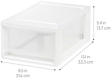 IRIS USA 2-Pack, 6 Qt. Small Stacking Drawer Storage Organizer - Image 3
