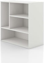 Homes: Inside + Out Apexa 4-Vertical Storage Organizer Shelves, Stackable Wood by HOMESInsideOut
