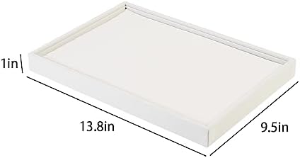 Coward 2Pcs/Set Stackable Ring Organizer Tray Beige Velvet Ring Earring Stud - Image 7