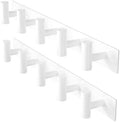 White Wall Mounted Coat Rack – 5 T-Shaped Hooks on 16.5" Rail by GWAAZXGZ