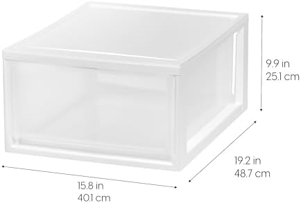 IRIS USA 2-Pack 30 Qt. Stacking Drawer Organizer - Image 3