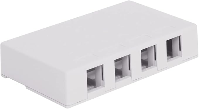 ICC 4 Port Surface Mount Box in White, Works by ICC