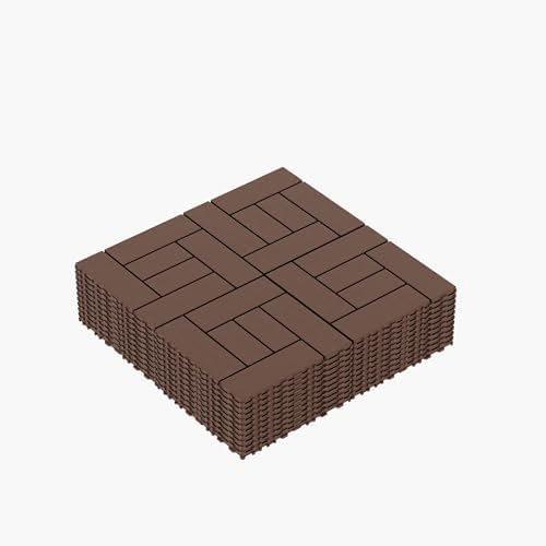 Plastic Interlocking Deck Tiles, 44 Pack Patio Sheets by HCIOANHomecabinetseries