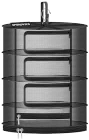 24" Diameter 4 Layer Herb Drying Rack Foldable C-Shaped Zipper by SPONDWILD
