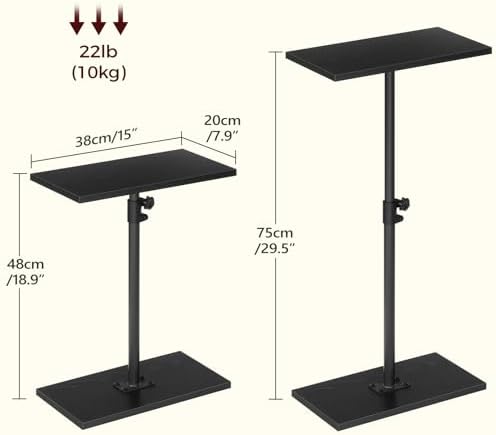 MAHANCRIS Narrow Side Table, Height Adjustable Sofa Table, Tall Couch Table - Image 3