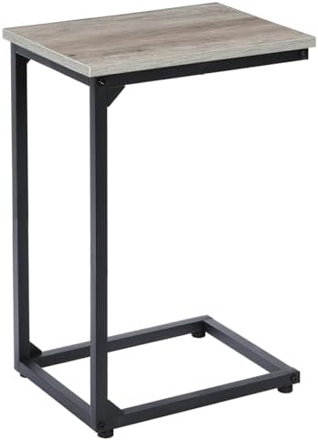 AMHANCIBLE C Shaped End Table, Slide Under Couch Table by AMHANCIBLE