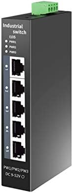 STEAMEMO 5-Port Industrial Ethernet Switch | DIN-Rail Mount | 100Mbps Ports + by STEAMEMO