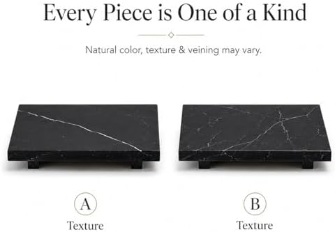 Black Marble Large Pedestal Tray - Image 2
